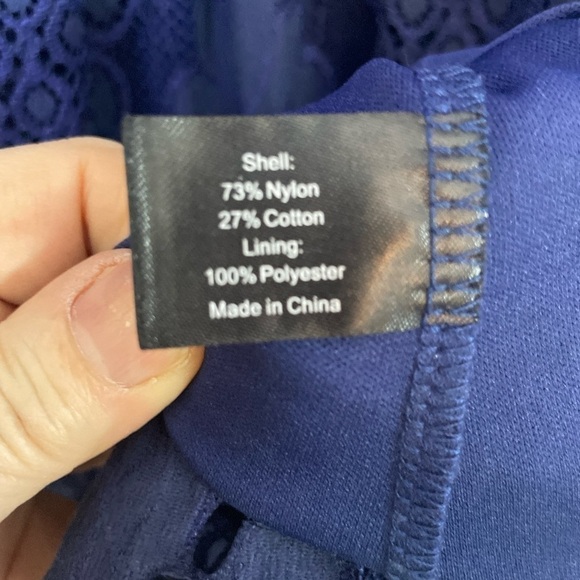 Lane Bryant Blue Lace Feminine Party Holiday Dress with Bell Sleeves Size 16 - Picture 14 of 16